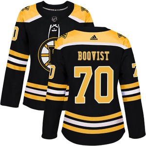 Women's Boston Bruins Jesper Boqvist Adidas Authentic Home Jersey - Black