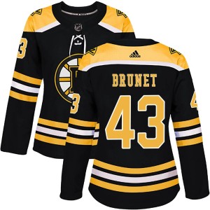Women's Boston Bruins Frederic Brunet Adidas Authentic Home Jersey - Black