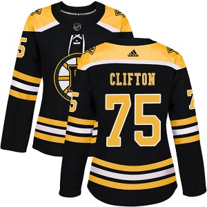 Women's Boston Bruins Connor Clifton Adidas Authentic Home Jersey - Black