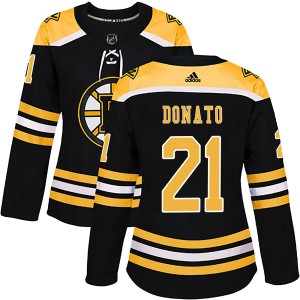 Women's Boston Bruins Ted Donato Adidas Authentic Home Jersey - Black