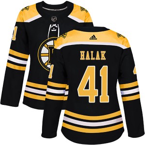 Women's Boston Bruins Jaroslav Halak Adidas Authentic Home Jersey - Black