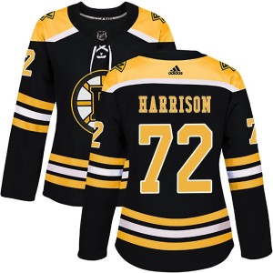 Women's Boston Bruins Brett Harrison Adidas Authentic Home Jersey - Black