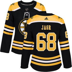 Women's Boston Bruins Jaromir Jagr Adidas Authentic Home Jersey - Black