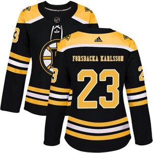 Women's Boston Bruins Jakob Forsbacka Karlsson Adidas Authentic Home Jersey - Black