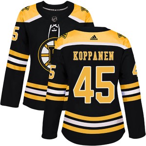 Women's Boston Bruins Joona Koppanen Adidas Authentic Home Jersey - Black
