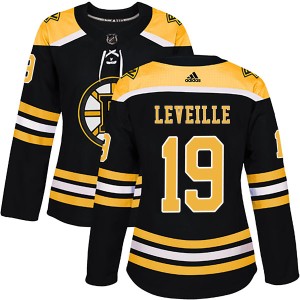 Women's Boston Bruins Normand Leveille Adidas Authentic Home Jersey - Black