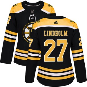 Women's Boston Bruins Hampus Lindholm Adidas Authentic Home Jersey - Black