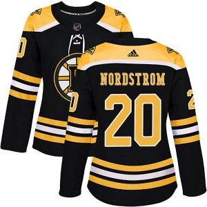 Women's Boston Bruins Joakim Nordstrom Adidas Authentic Home Jersey - Black
