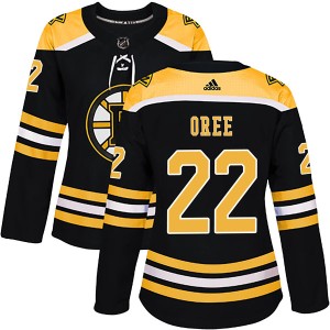 Women's Boston Bruins Willie O'ree Adidas Authentic Home Jersey - Black
