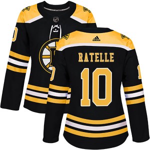 Women's Boston Bruins Jean Ratelle Adidas Authentic Home Jersey - Black