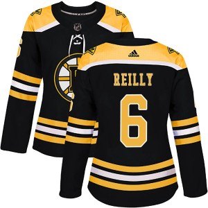 Women's Boston Bruins Mike Reilly Adidas Authentic Home Jersey - Black