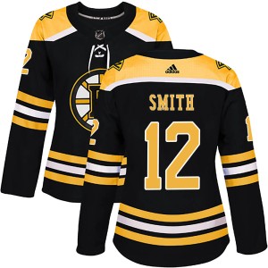 Women's Boston Bruins Craig Smith Adidas Authentic Home Jersey - Black