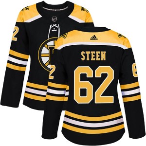 Women's Boston Bruins Oskar Steen Adidas Authentic Home Jersey - Black