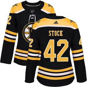 Women's Boston Bruins Pj Stock Adidas Authentic Home Jersey - Black