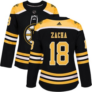 Women's Boston Bruins Pavel Zacha Adidas Authentic Home Jersey - Black