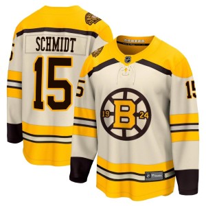 Men's Boston Bruins Milt Schmidt Fanatics Branded Premier Breakaway 100th Anniversary Jersey - Cream