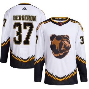 Men's Boston Bruins Patrice Bergeron Adidas Authentic Reverse Retro 2.0 Jersey - White
