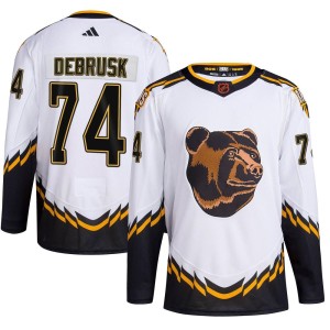 Men's Boston Bruins Jake DeBrusk Adidas Authentic Reverse Retro 2.0 Jersey - White