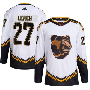 Men's Boston Bruins Reggie Leach Adidas Authentic Reverse Retro 2.0 Jersey - White