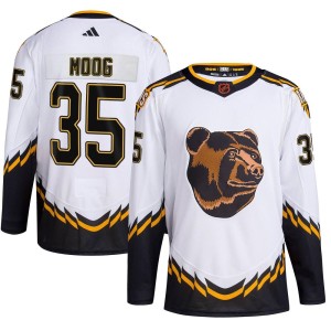 Men's Boston Bruins Andy Moog Adidas Authentic Reverse Retro 2.0 Jersey - White