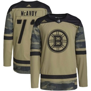 Youth Boston Bruins Charlie McAvoy Adidas Authentic Military Appreciation Practice Jersey - Camo