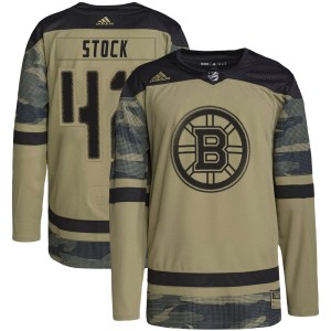 Youth Boston Bruins Pj Stock Adidas Authentic Military Appreciation Practice Jersey - Camo