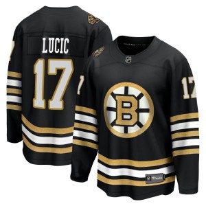 Youth Boston Bruins Milan Lucic Fanatics Branded Premier Breakaway 100th Anniversary Jersey - Black