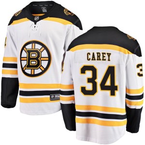 Men's Boston Bruins Paul Carey Fanatics Branded Breakaway Away Jersey - White