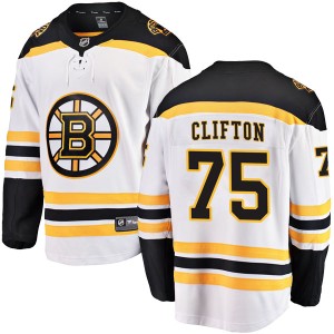 Men's Boston Bruins Connor Clifton Fanatics Branded Breakaway Away Jersey - White