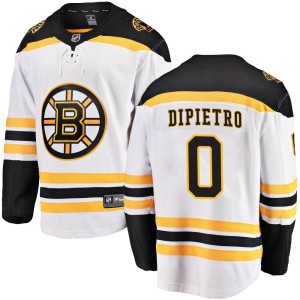 Men's Boston Bruins Michael DiPietro Fanatics Branded Breakaway Away Jersey - White