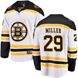 Men's Boston Bruins Jay Miller Fanatics Branded Breakaway Away Jersey - White