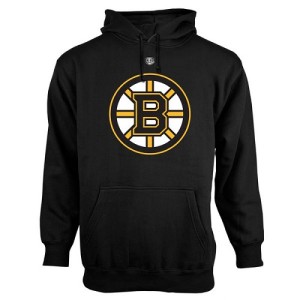 Men's Boston Bruins Old Time Hockey Big Logo with Crest Pullover Hoodie - - Black