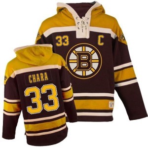 Youth Boston Bruins Zdeno Chara Authentic Old Time Hockey Sawyer Hooded Sweatshirt - Black