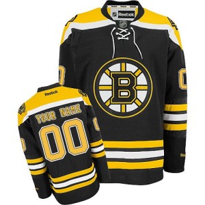 Men's Boston Bruins Custom Reebok Authentic ized Home Jersey - Black