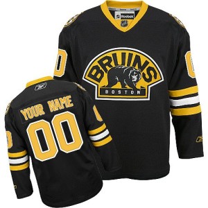 Men's Boston Bruins Custom Reebok Authentic ized Third Jersey - Black