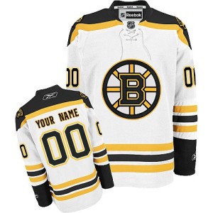 Men's Boston Bruins Custom Reebok Authentic ized Away Jersey - White