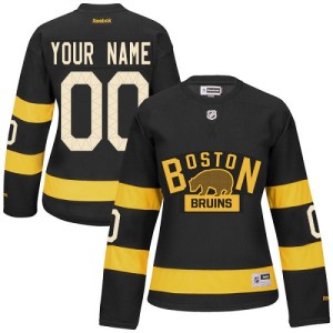 Women's Boston Bruins Custom Reebok Premier ized 2016 Winter Classic Jersey - Black