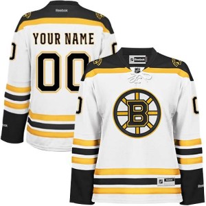 Women's Boston Bruins Custom Reebok Premier ized Away Jersey - White