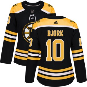 Women's Boston Bruins Anders Bjork Adidas Authentic Home Jersey - Black