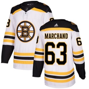 Women's Boston Bruins Brad Marchand Adidas Authentic Away Jersey - White