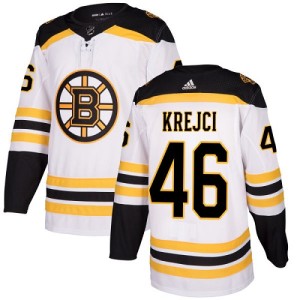 Youth Boston Bruins David Krejci Adidas Authentic Away Jersey - White