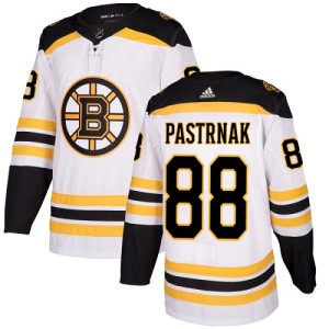 Women's Boston Bruins David Pastrnak Adidas Authentic Away Jersey - White