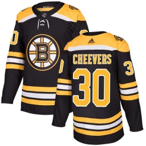 Youth Boston Bruins Gerry Cheevers Adidas Authentic Home Jersey - Black