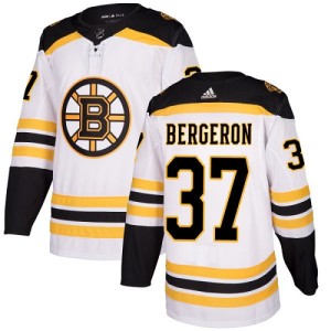 Youth Boston Bruins Patrice Bergeron Adidas Authentic Away Jersey - White