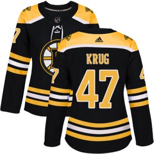 Women's Boston Bruins Torey Krug Adidas Authentic Home Jersey - Black