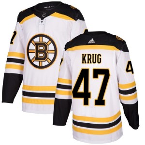 Women's Boston Bruins Torey Krug Adidas Authentic Away Jersey - White