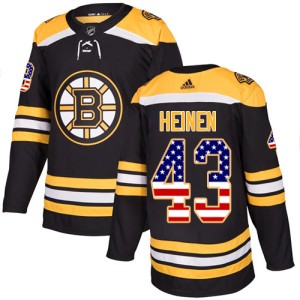 Men's Boston Bruins Danton Heinen Adidas Authentic USA Flag Fashion Jersey - Black