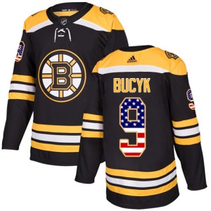 Youth Boston Bruins Johnny Bucyk Adidas Authentic USA Flag Fashion Jersey - Black