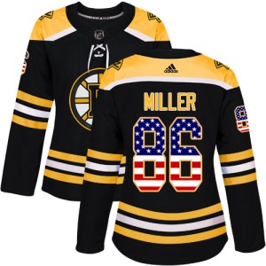 Women's Boston Bruins Kevan Miller Adidas Authentic USA Flag Fashion Jersey - Black