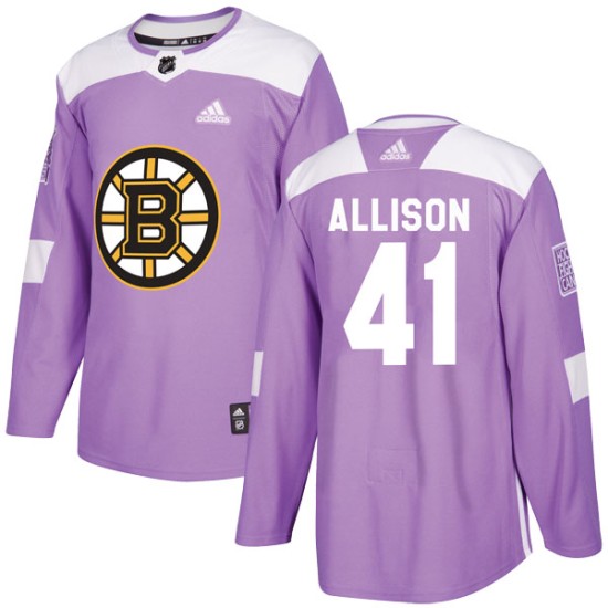 Men's Boston Bruins Jason Allison Adidas Authentic Fights Cancer Practice Jersey - Purple